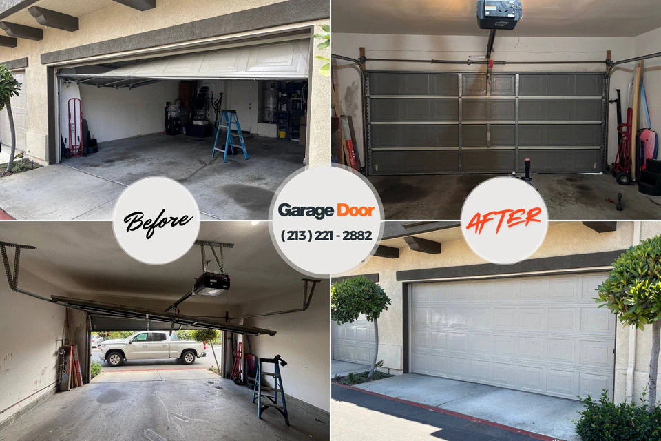 Before and after: garage door repair Centerville, IN